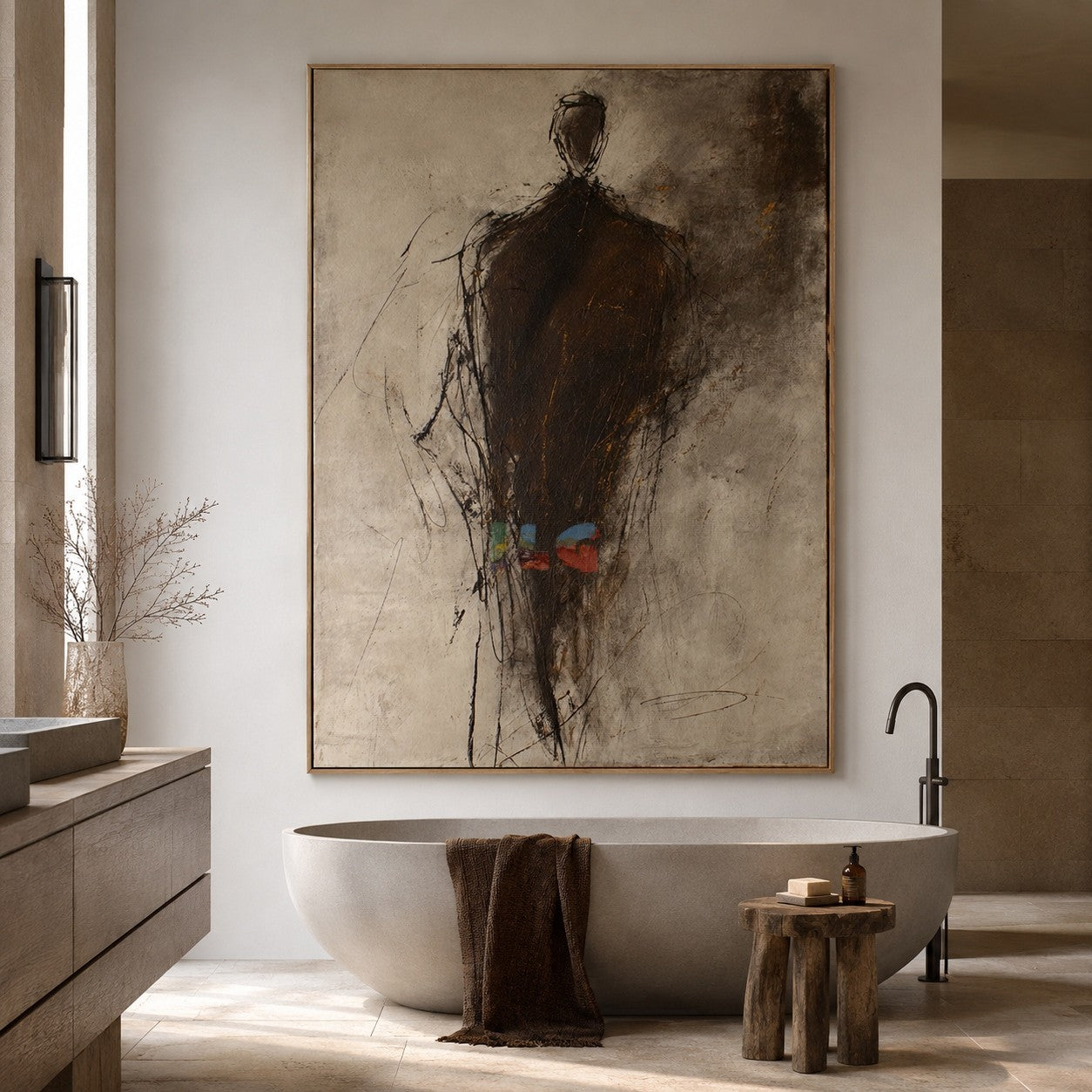 Quiet Shadow Form – Abstract Figure Wall Art