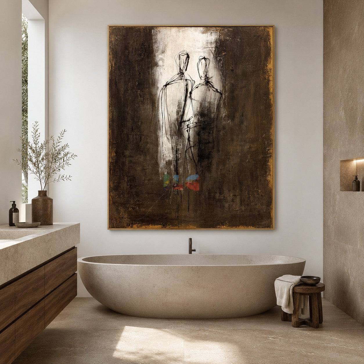 Passing Shadows Duo – Abstract Figure Wall Art