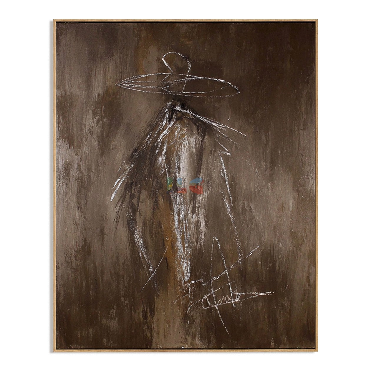 Wide Brim Shadow Figure – Abstract Contemporary Wall Art