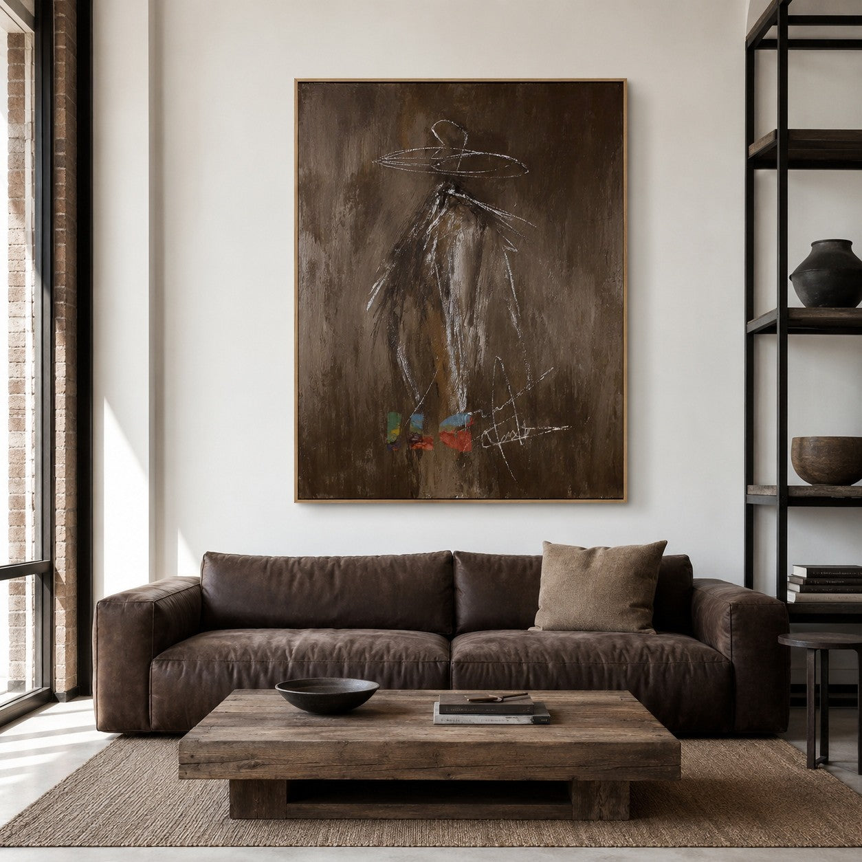 Wide Brim Shadow Figure – Abstract Contemporary Wall Art