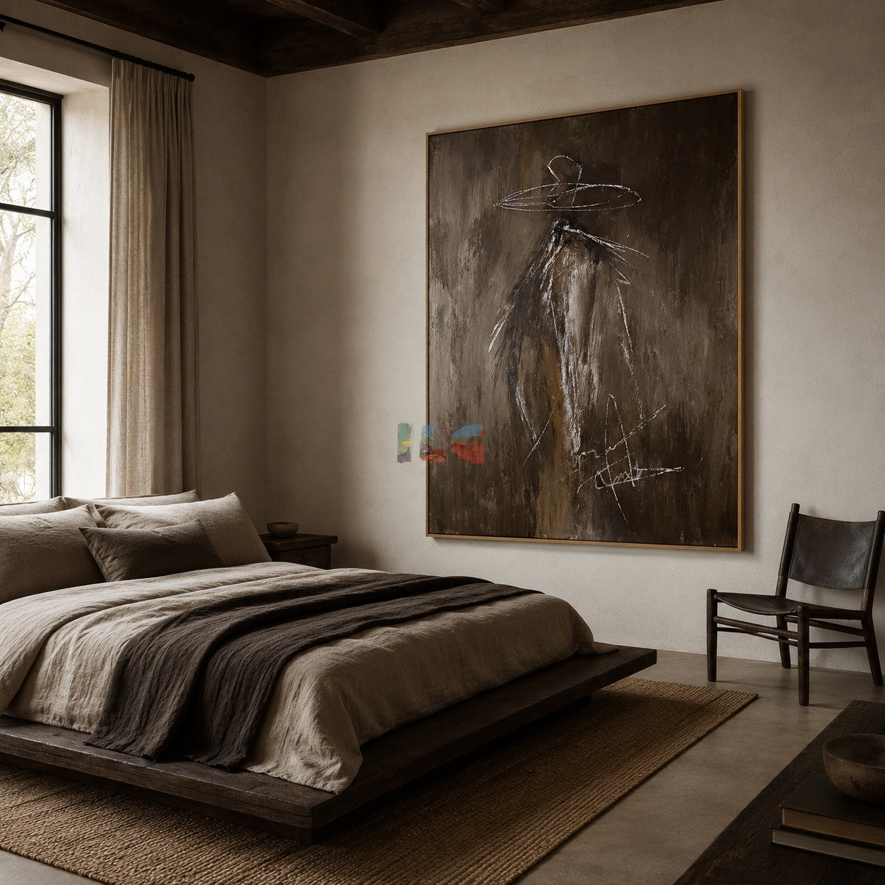 Wide Brim Shadow Figure – Abstract Contemporary Wall Art
