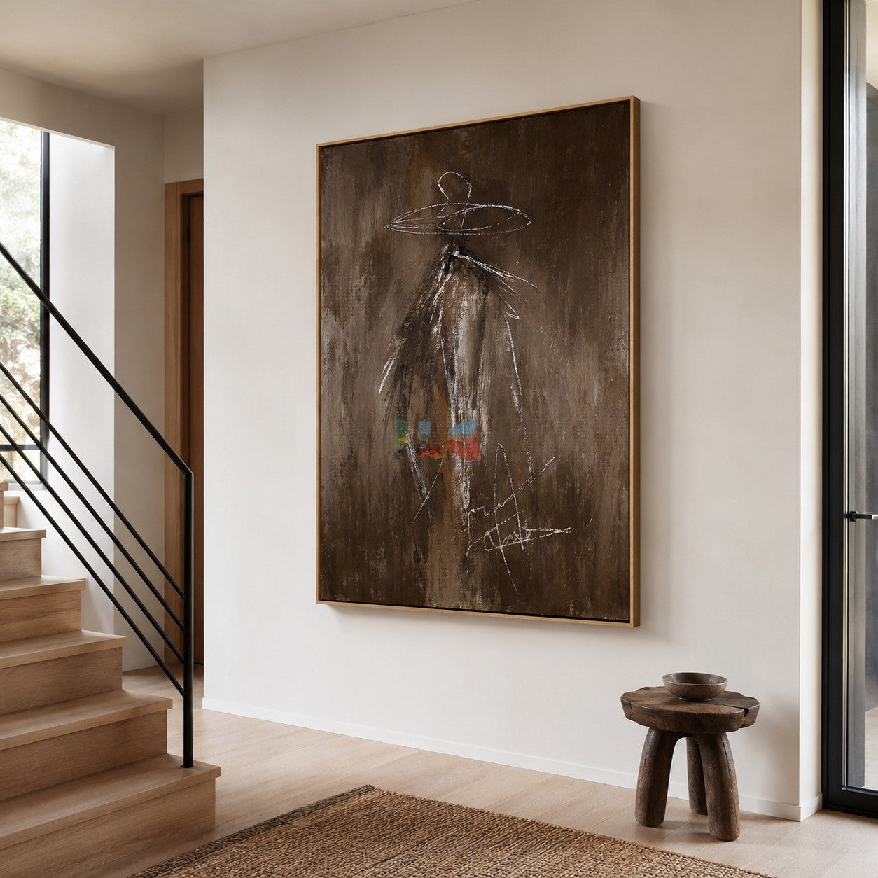 Wide Brim Shadow Figure – Abstract Contemporary Wall Art
