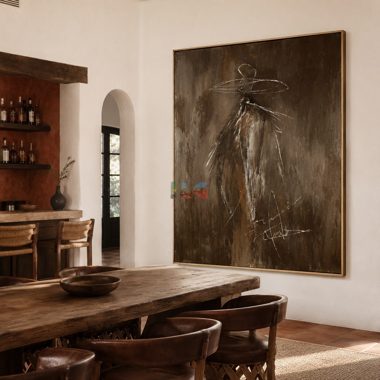 Wide Brim Shadow Figure – Abstract Contemporary Wall Art