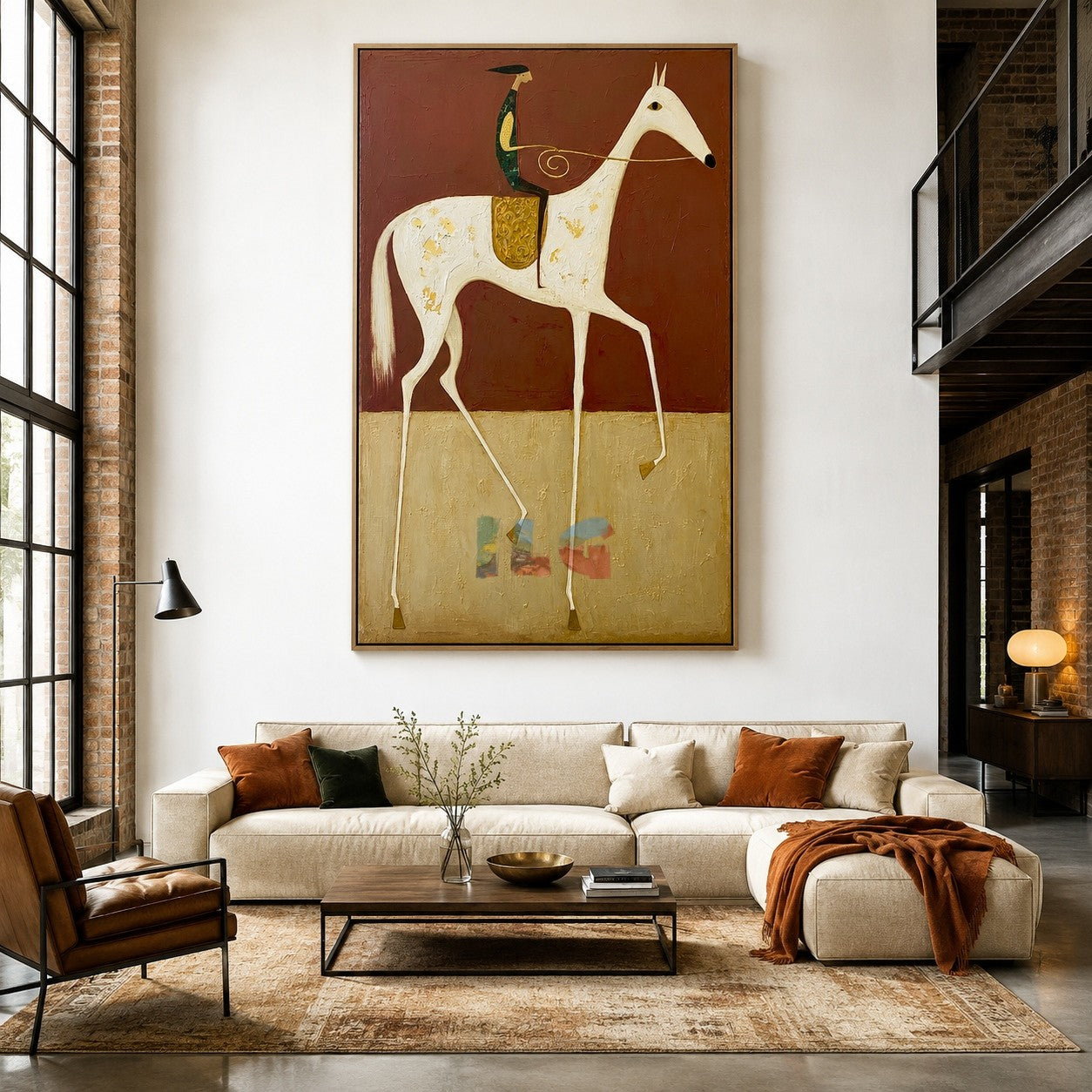 Ivory Desert Horse – Western Folk Wall Art