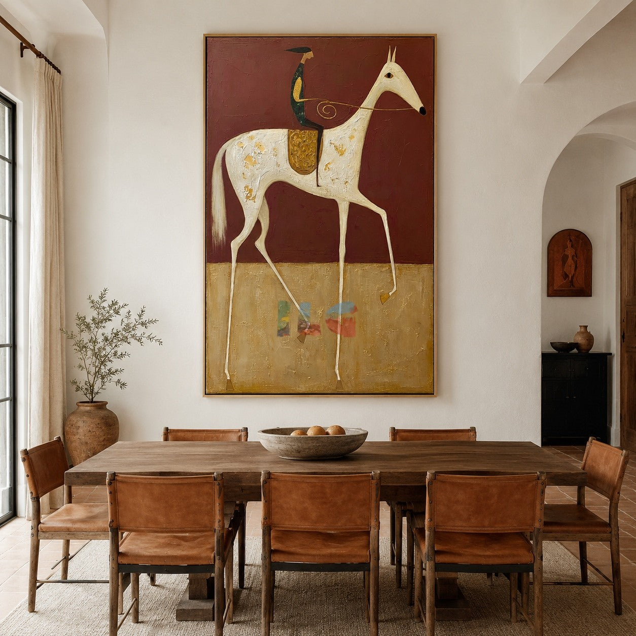 Ivory Desert Horse – Western Folk Wall Art