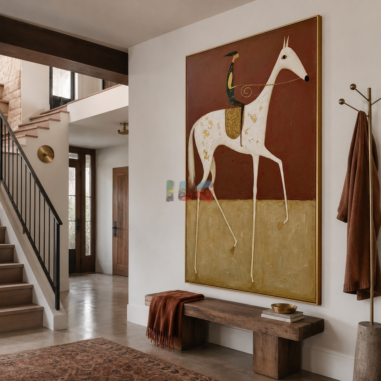 Ivory Desert Horse – Western Folk Wall Art