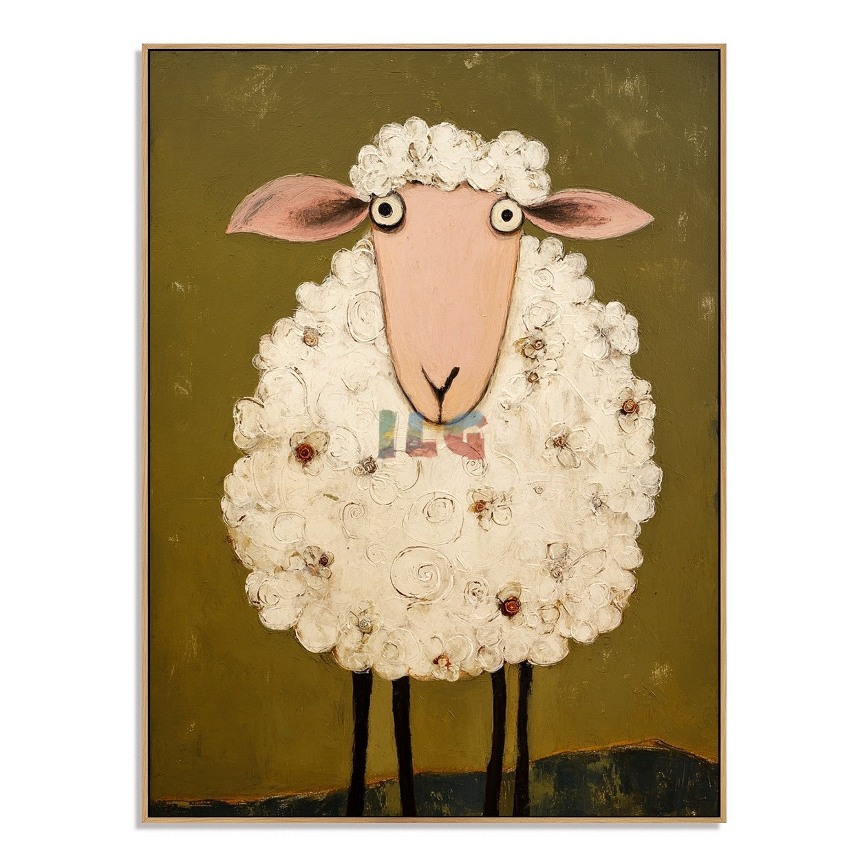 Blooming Wool Lamb – Farmhouse Sheep Wall Art