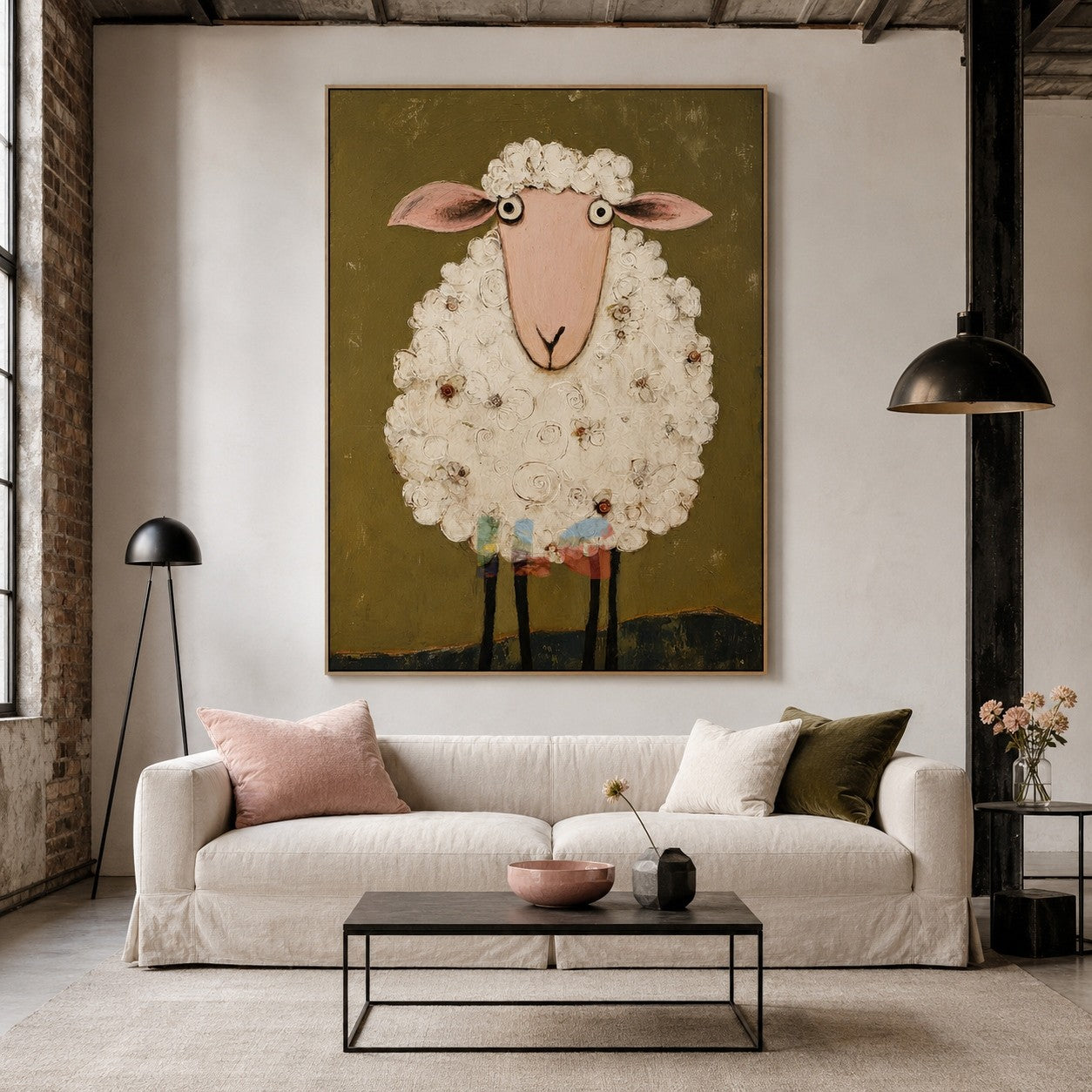 Blooming Wool Lamb – Farmhouse Sheep Wall Art