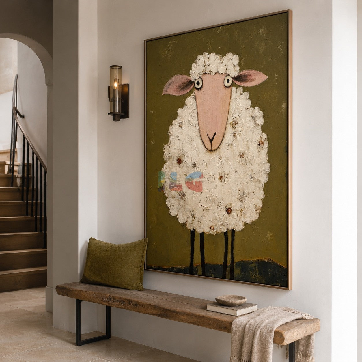 Blooming Wool Lamb – Farmhouse Sheep Wall Art