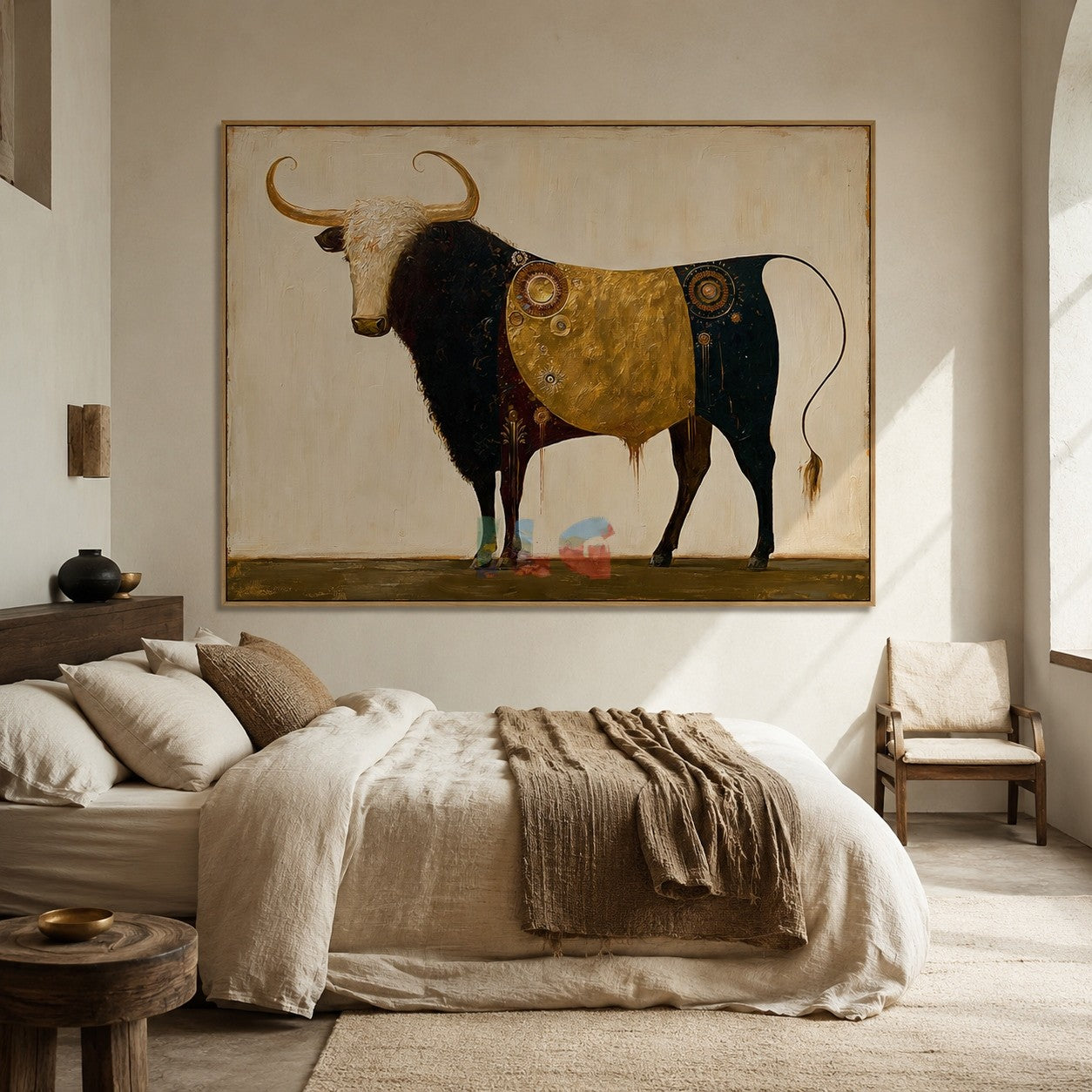 Ornate Golden Longhorn – Western Animal Wall Art
