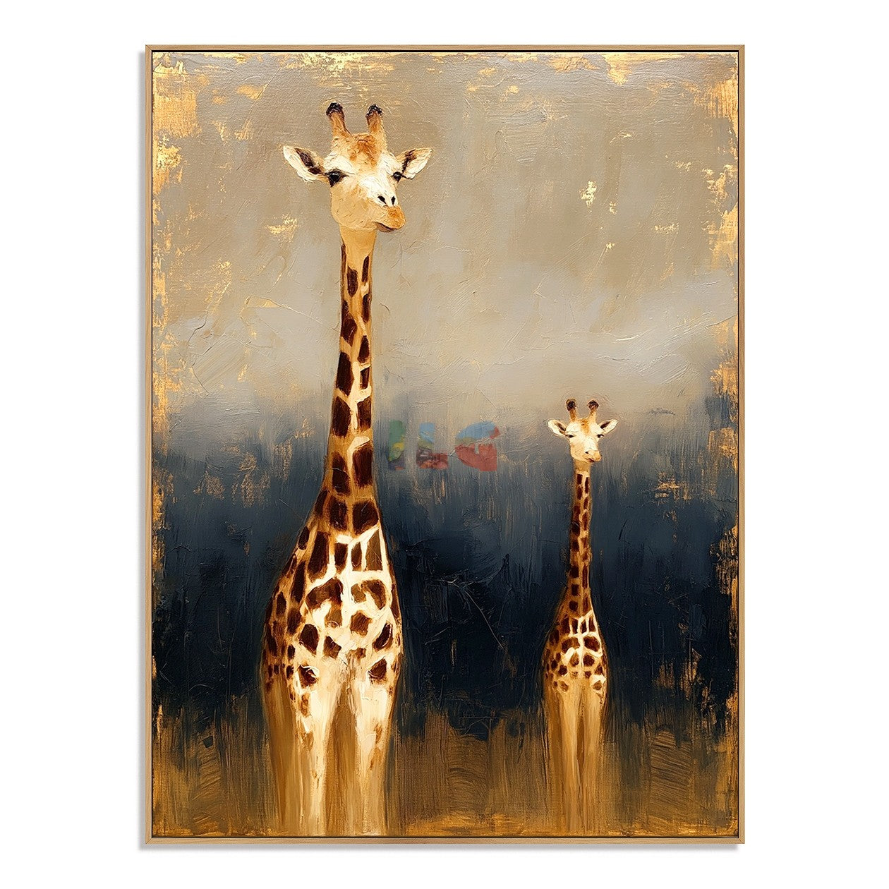 Golden Giraffe Duo – Safari Animal Wall Art