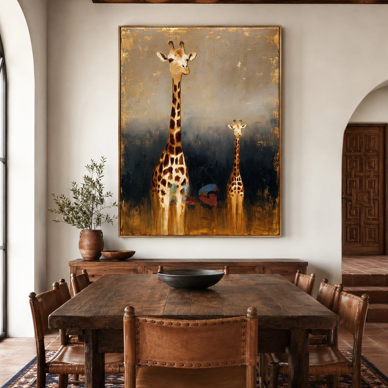 Golden Giraffe Duo – Safari Animal Wall Art