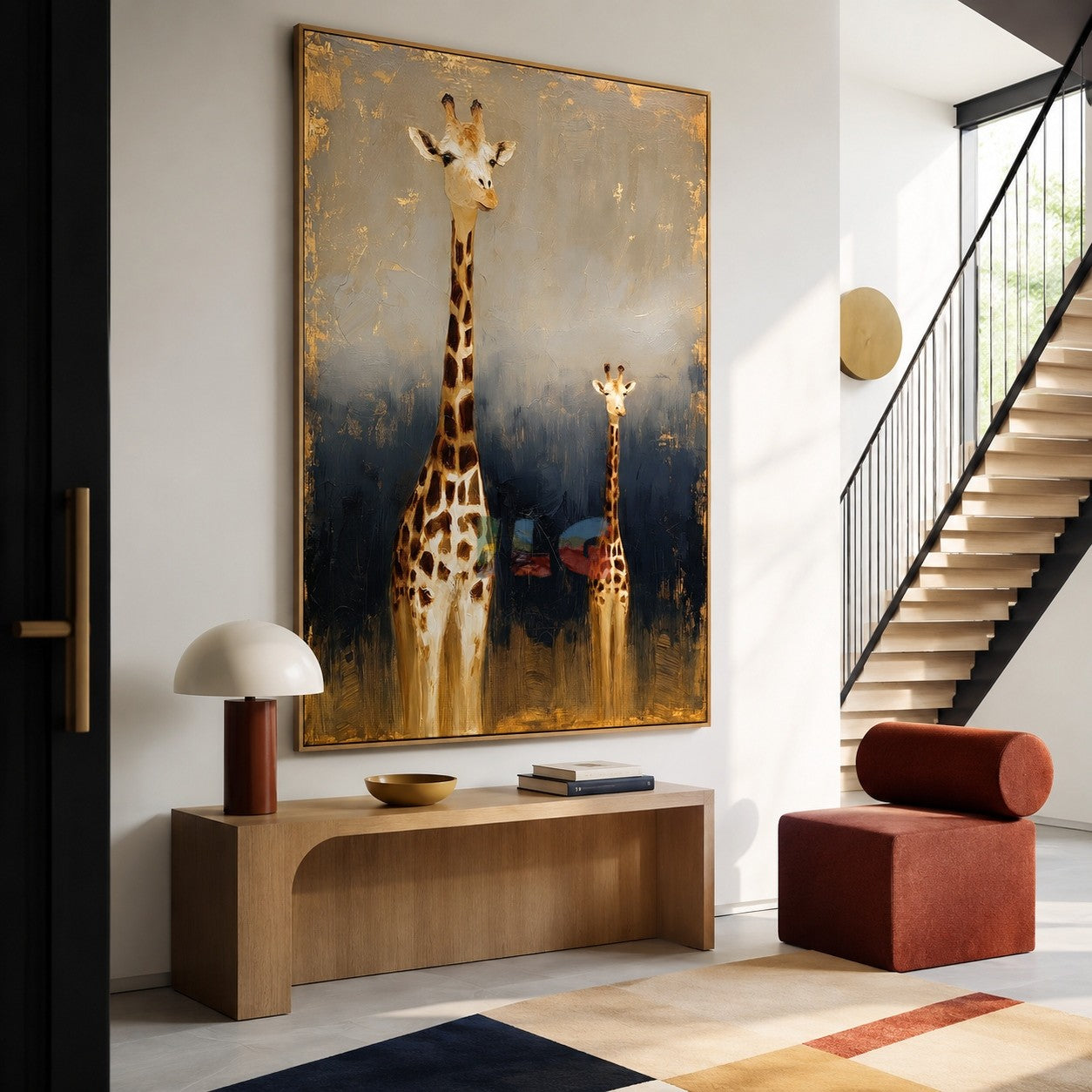 Golden Giraffe Duo – Safari Animal Wall Art
