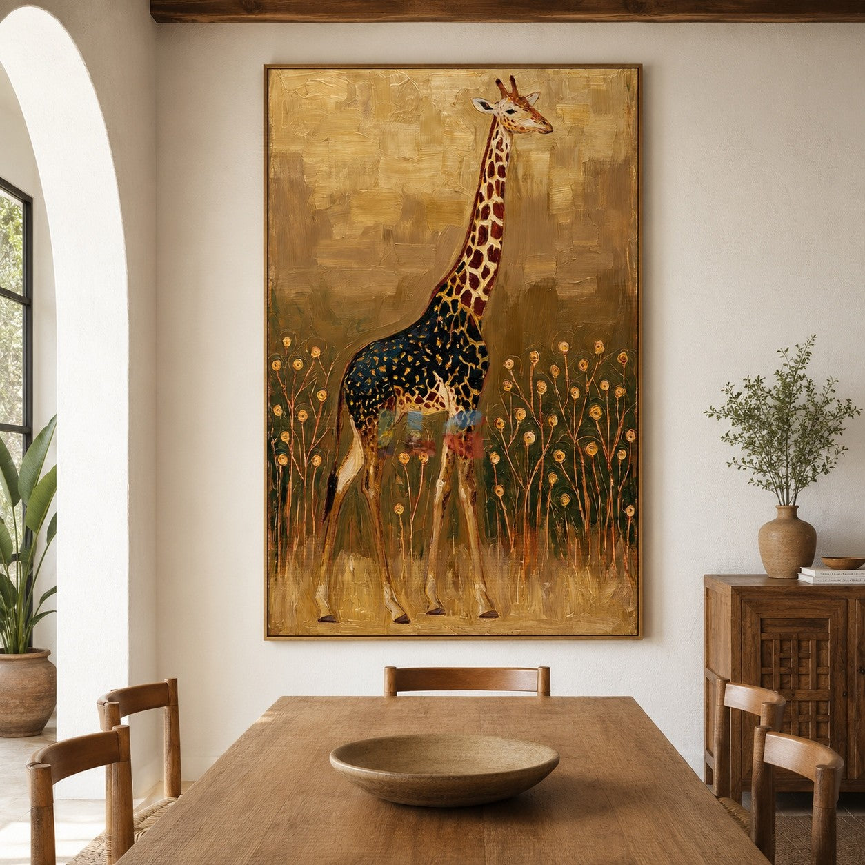Golden Savanna Giraffe – Animal Wall Art