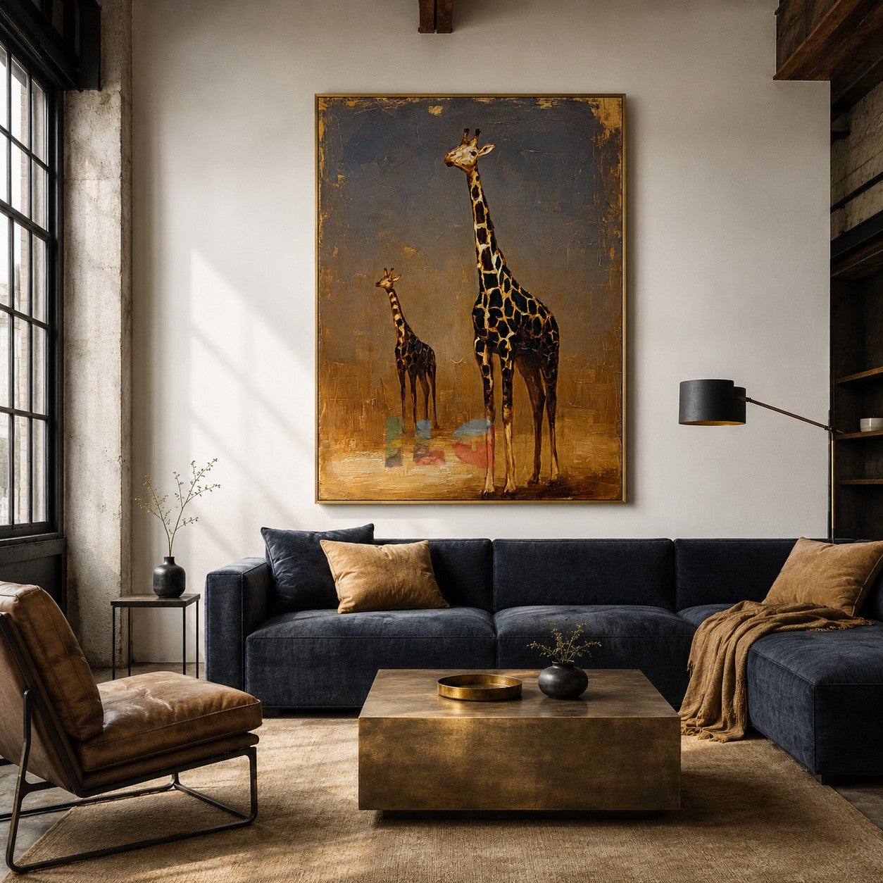 Golden Horizon Giraffes – Safari Animal Wall Art