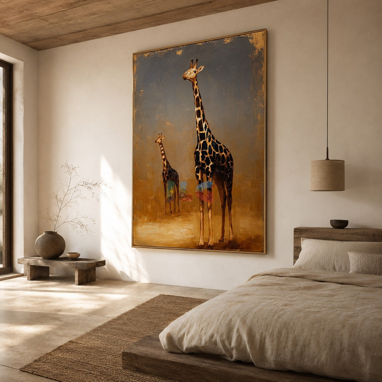 Golden Horizon Giraffes – Safari Animal Wall Art