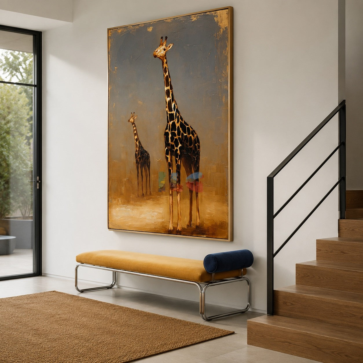 Golden Horizon Giraffes – Safari Animal Wall Art