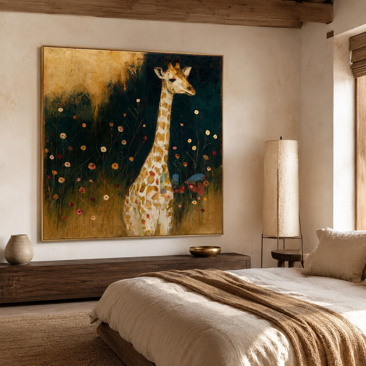 Sunlit Garden Giraffe Portrait – Animal Wall Art