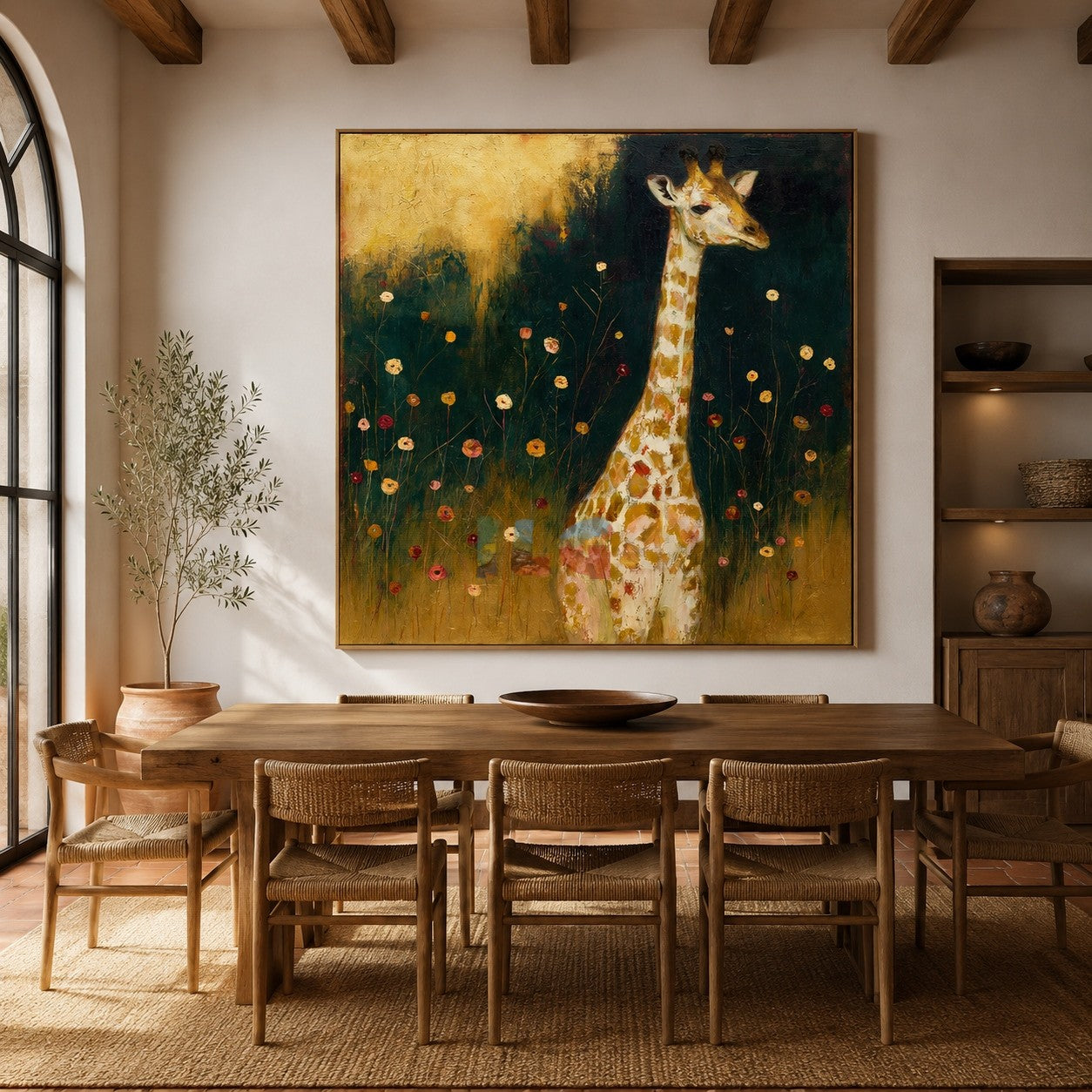 Sunlit Garden Giraffe Portrait – Animal Wall Art