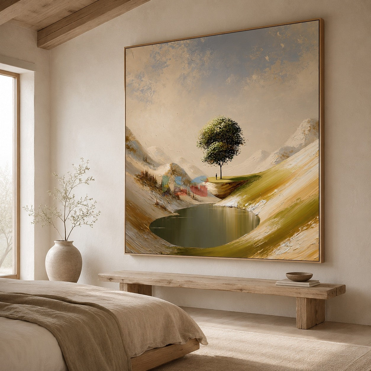 Solitary Tree Valley – Mountain Landscape Wall Art