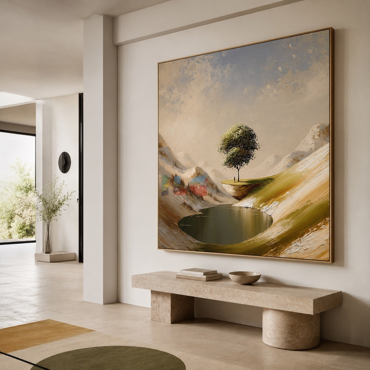 Solitary Tree Valley – Mountain Landscape Wall Art