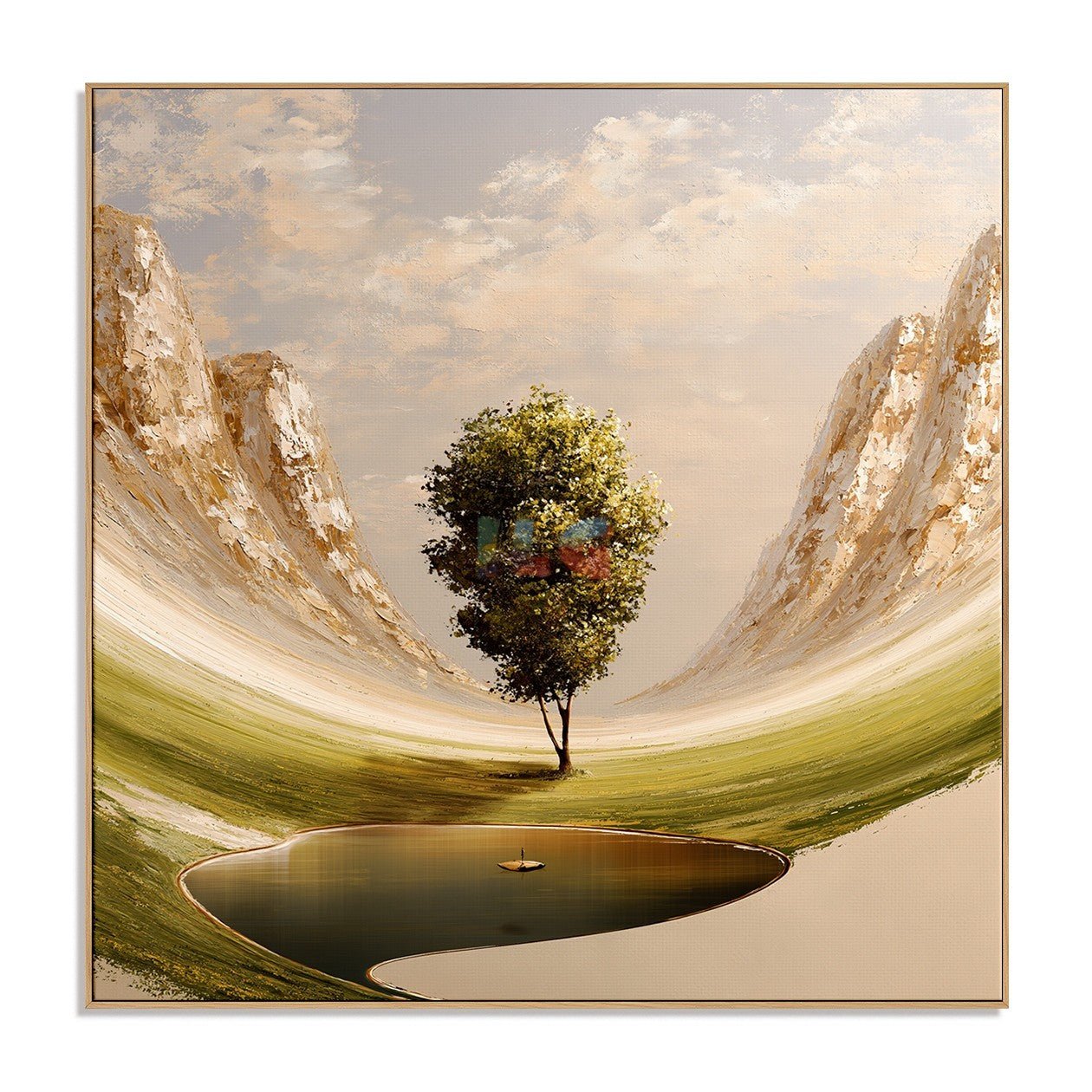 Quiet Valley Tree – Mountain Landscape Wall Art