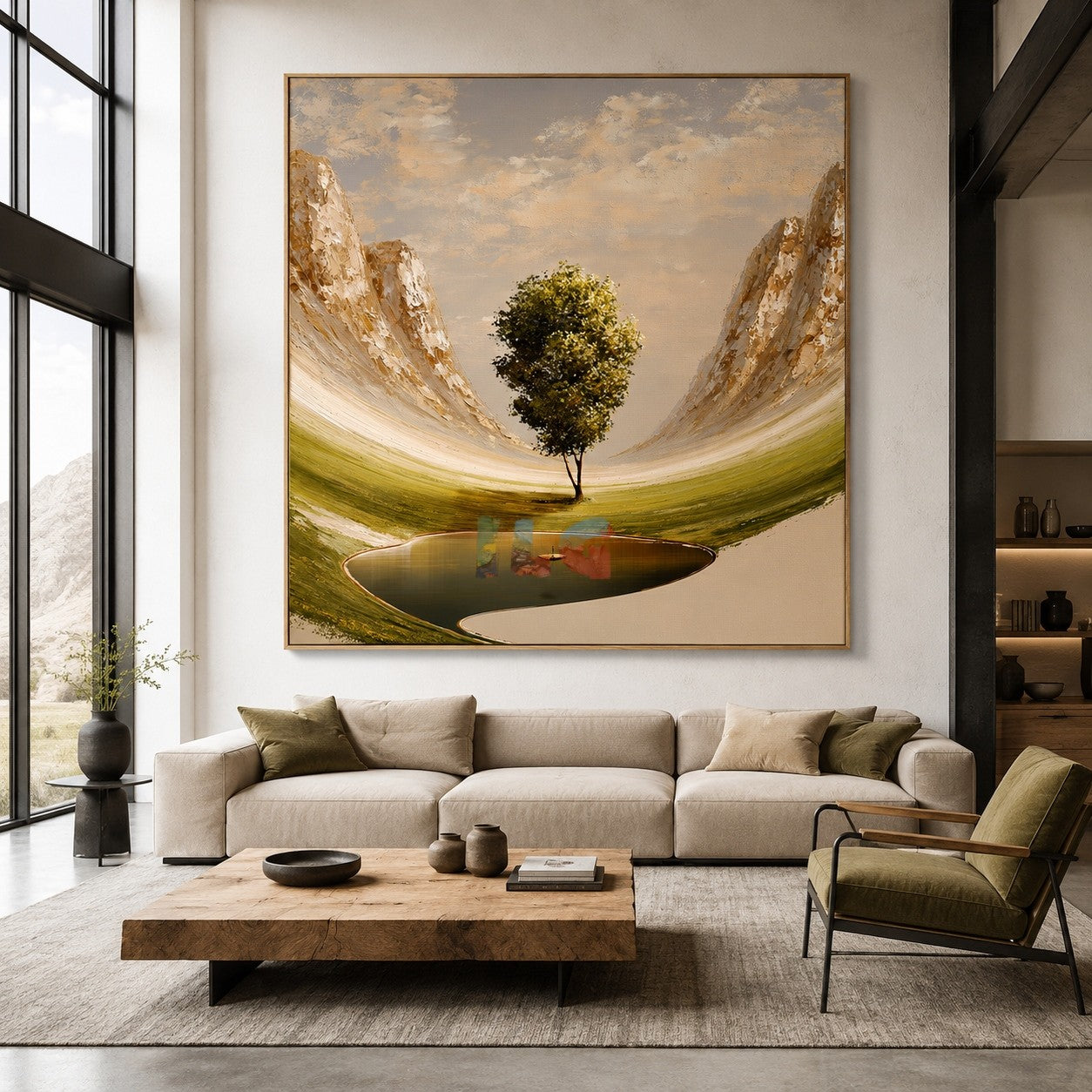 Quiet Valley Tree – Mountain Landscape Wall Art