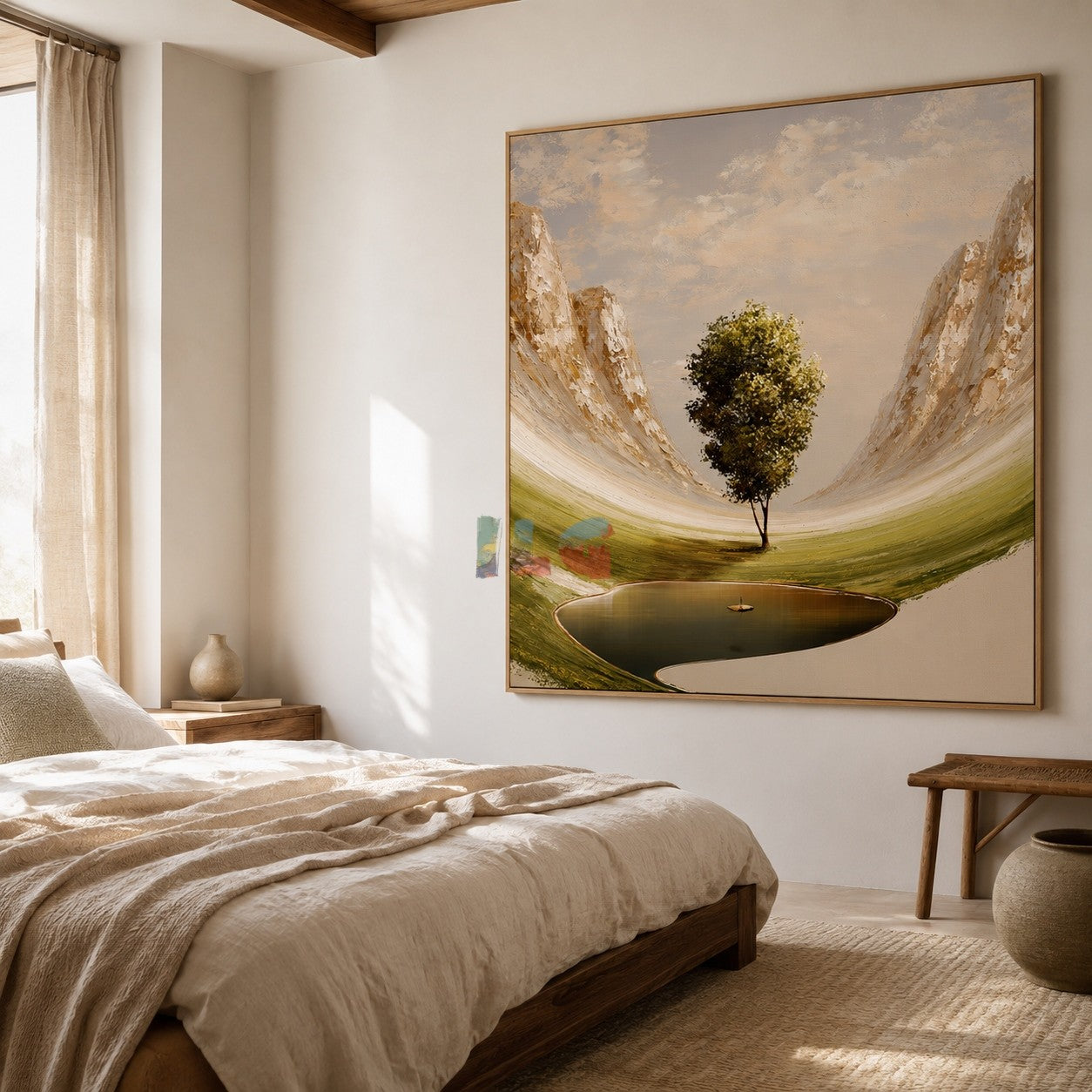 Quiet Valley Tree – Mountain Landscape Wall Art