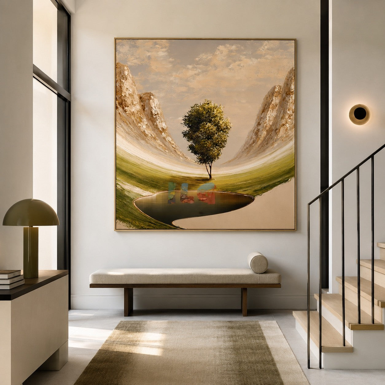 Quiet Valley Tree – Mountain Landscape Wall Art