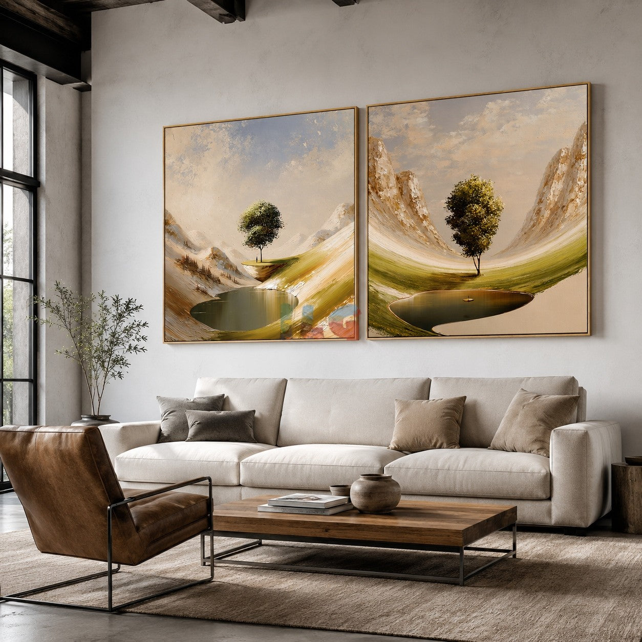 Serene Valley Duo – Landscape Wall Art Set