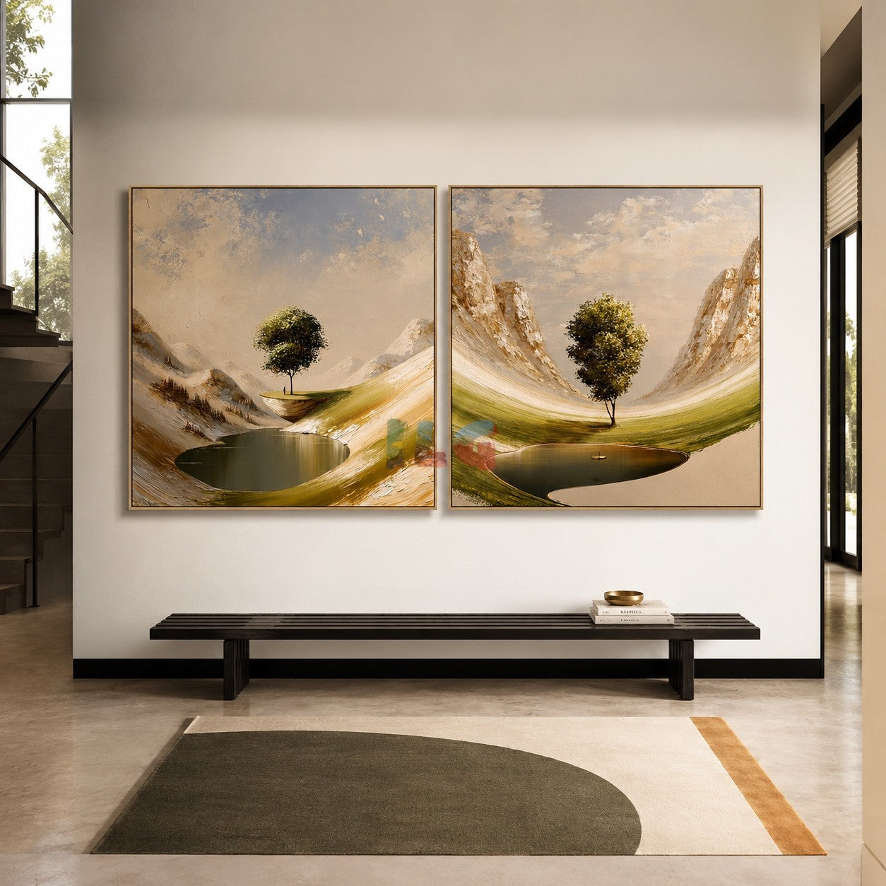 Serene Valley Duo – Landscape Wall Art Set
