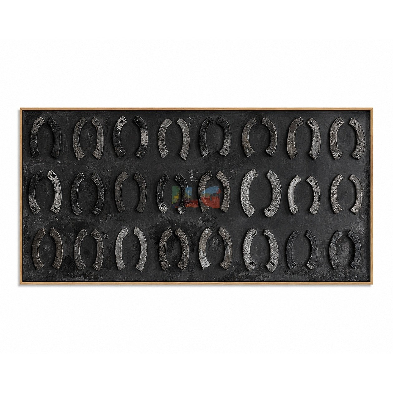 Midnight Horseshoe Rhythm – Western Textured Wall Art