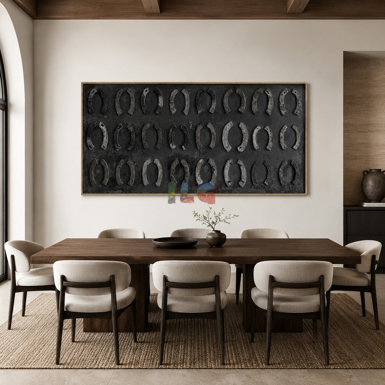 Midnight Horseshoe Rhythm – Western Textured Wall Art