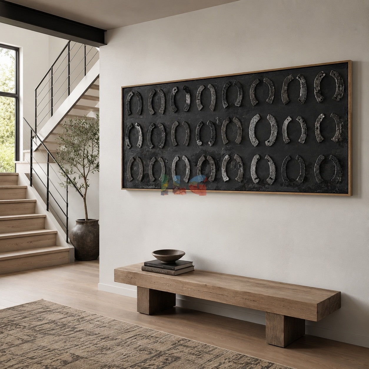 Midnight Horseshoe Rhythm – Western Textured Wall Art