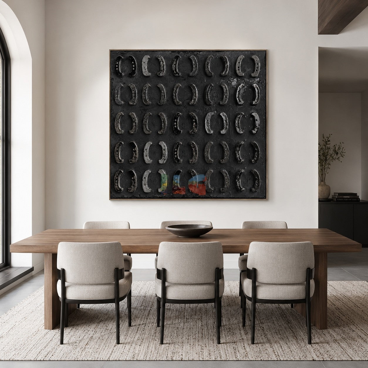 Shadow Horseshoe Grid – Abstract Western Wall Art