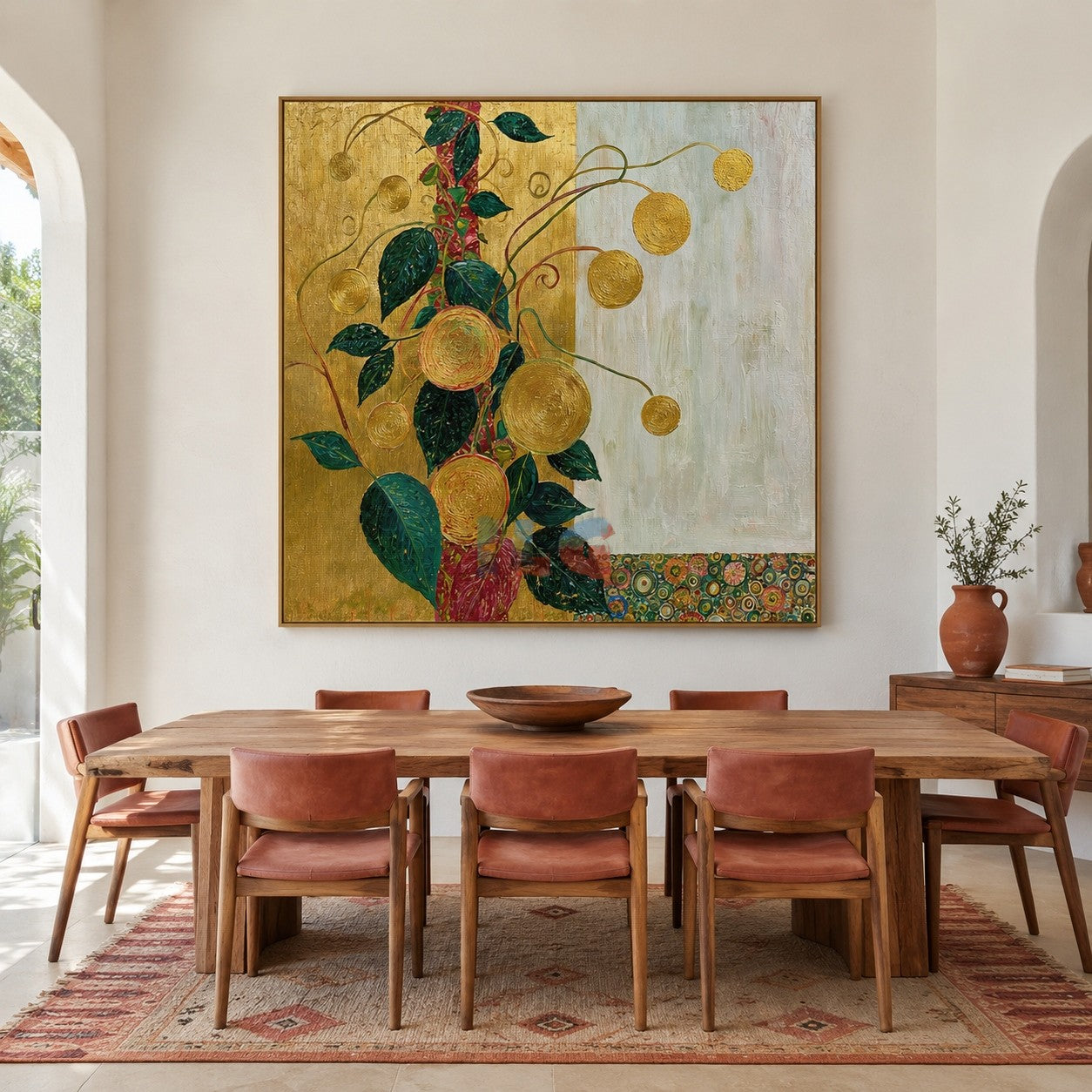 Golden Vine Garden – Decorative Botanical Textured Wall Art