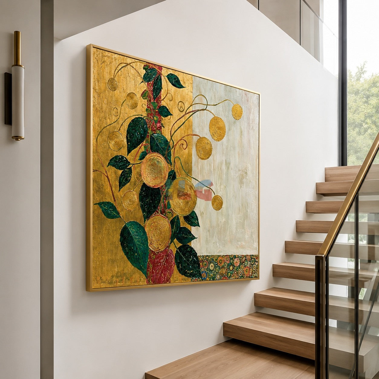 Golden Vine Garden – Decorative Botanical Textured Wall Art
