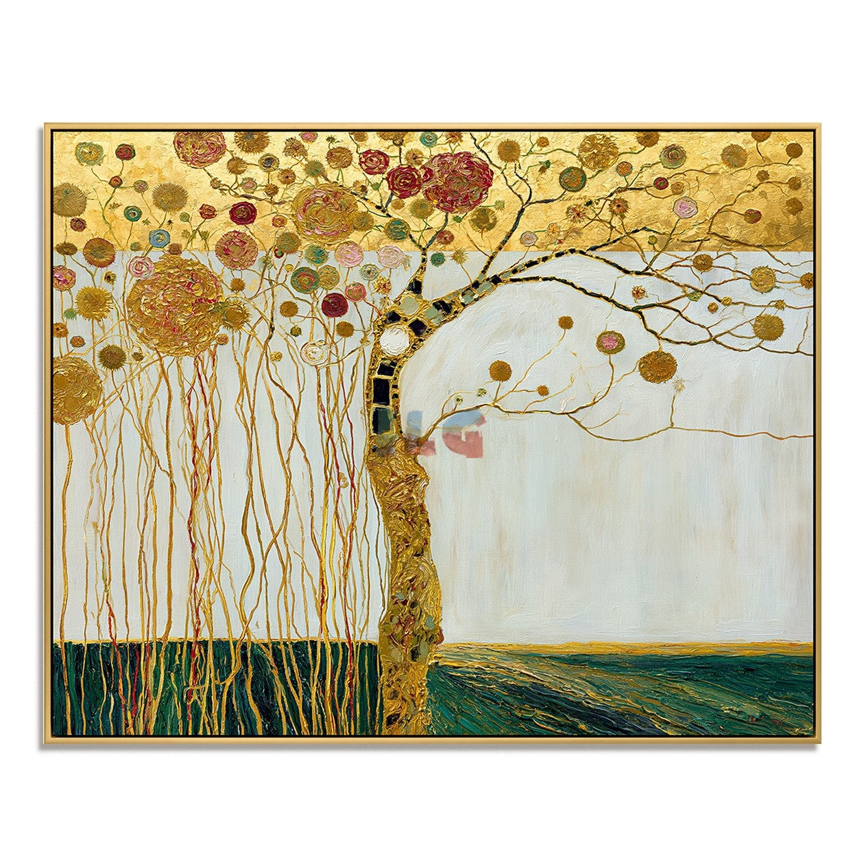 Golden Canopy Bloom – Decorative Botanical Textured Wall Art