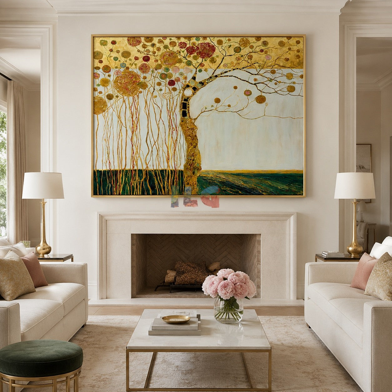 Golden Canopy Bloom – Decorative Botanical Textured Wall Art