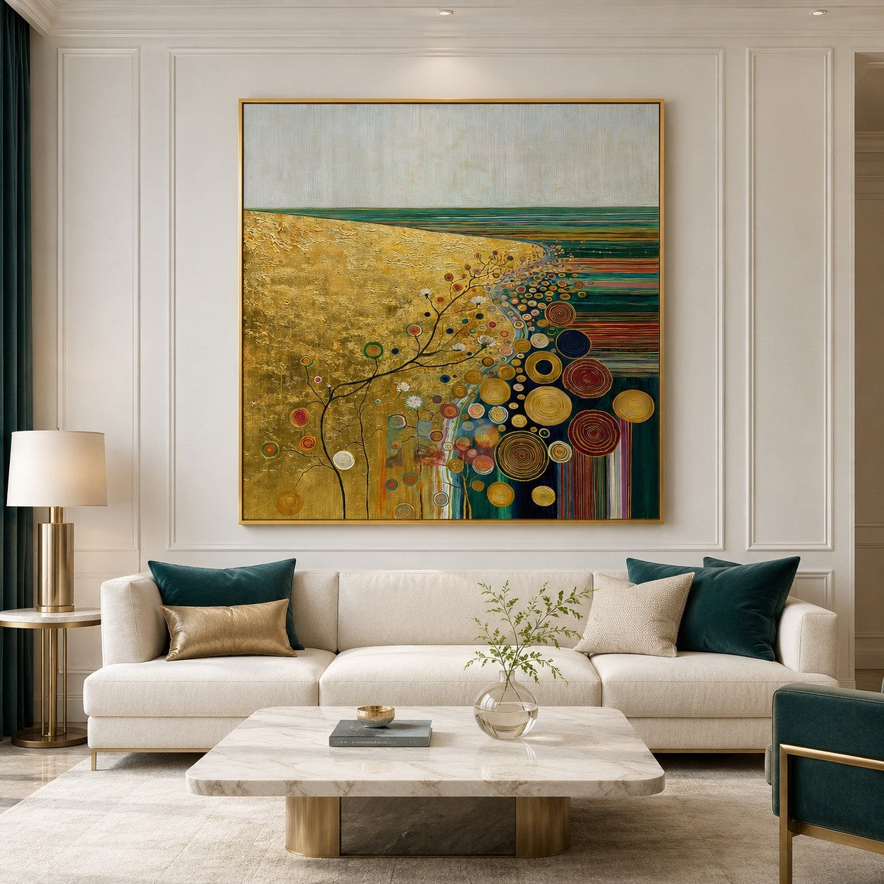 Sunlit Bloom Coast – Abstract Landscape Textured Wall Art