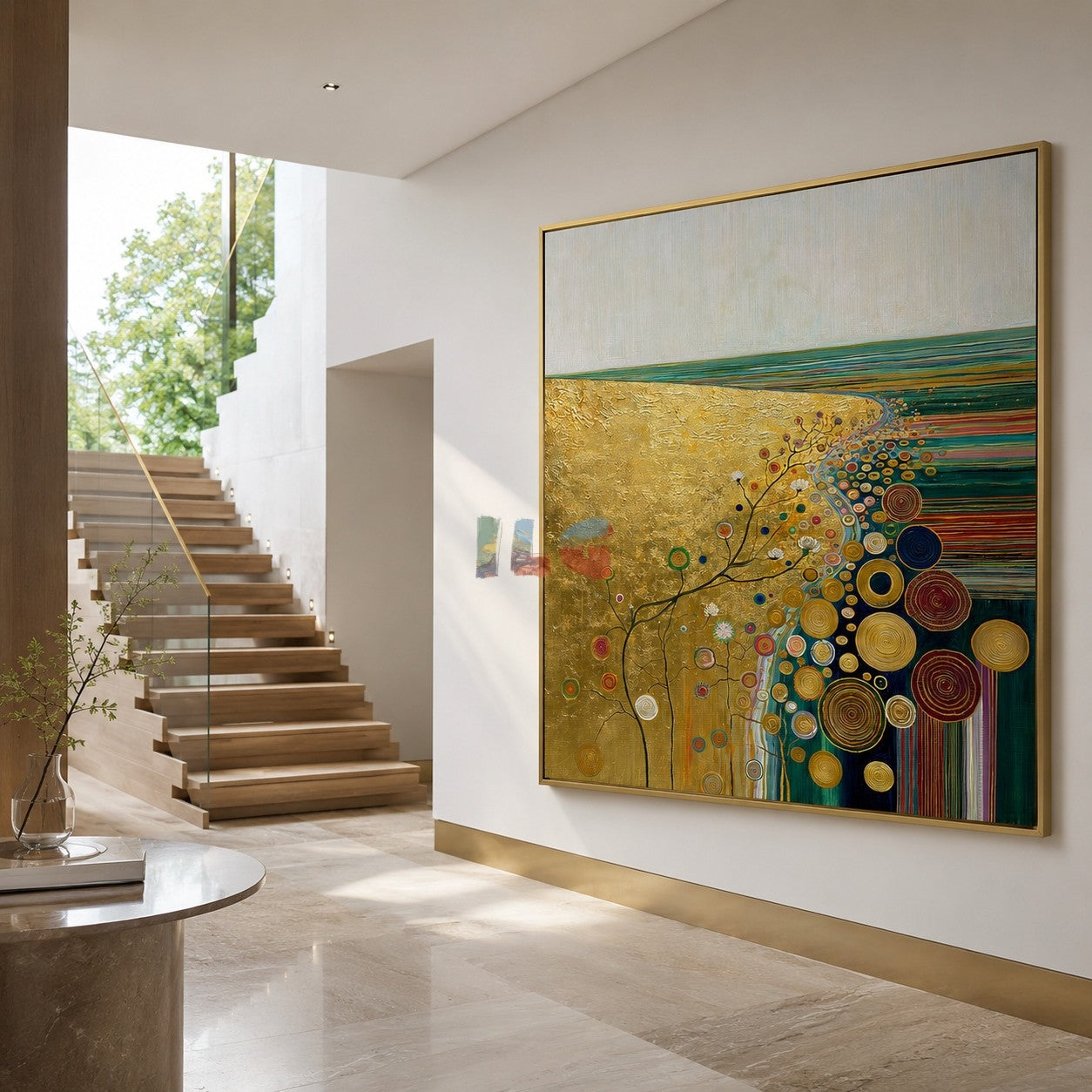 Sunlit Bloom Coast – Abstract Landscape Textured Wall Art