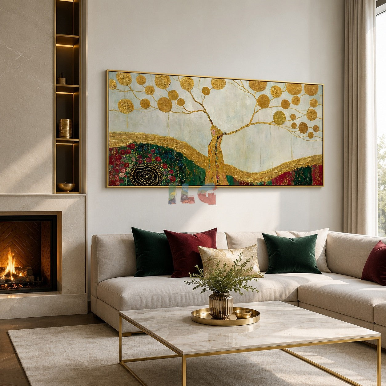 Golden Branch Valley – Decorative Botanical Textured Wall Art
