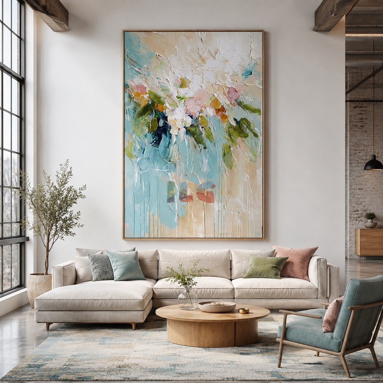 Cloud White Bouquet – Textured Floral Wall Art