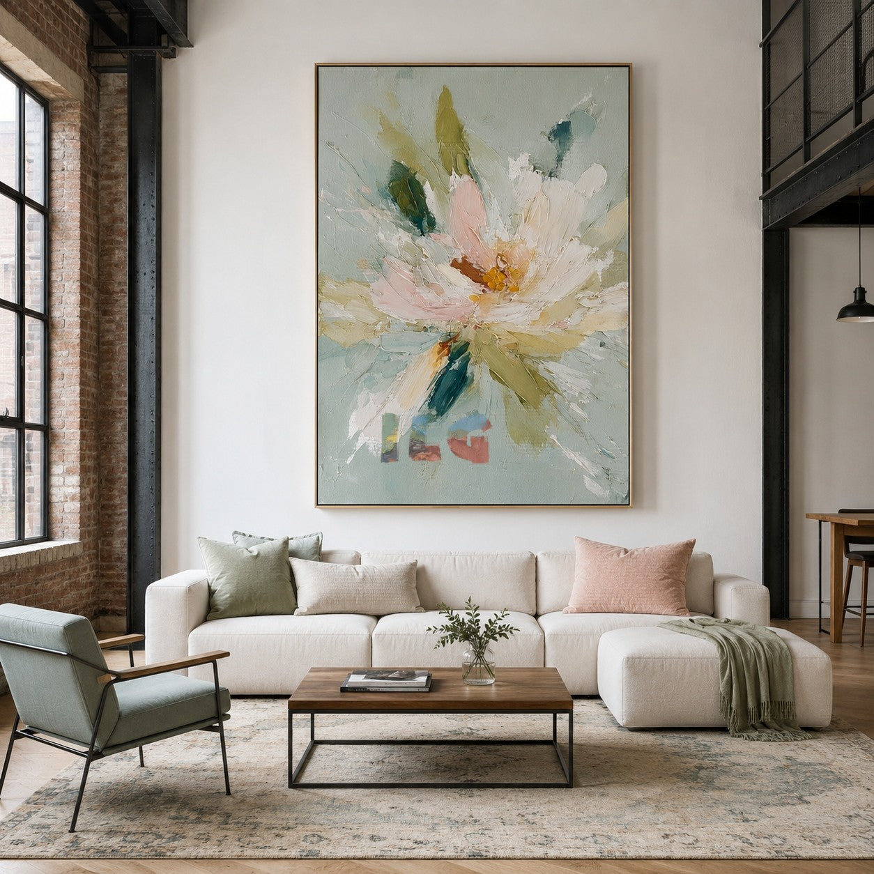 Aqua Petal Bloom – Textured Floral Wall Art
