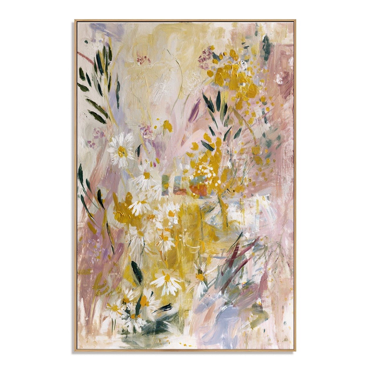Sunlit Wildflower Garden – Abstract Floral Wall Art