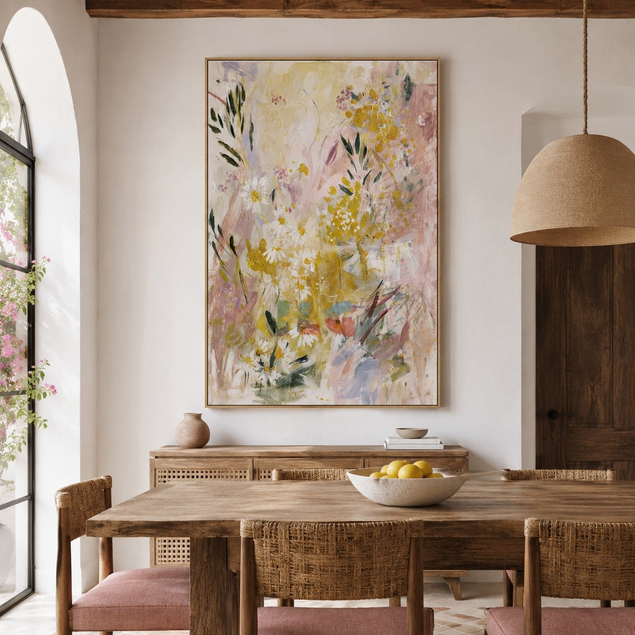 Sunlit Wildflower Garden – Abstract Floral Wall Art