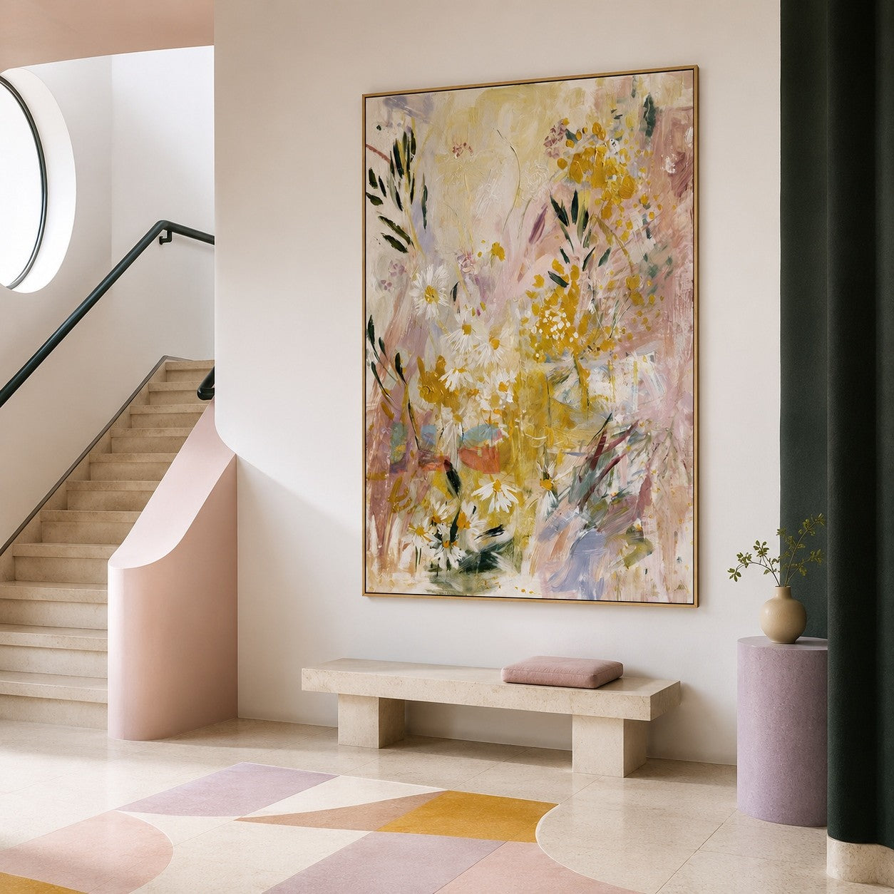 Sunlit Wildflower Garden – Abstract Floral Wall Art