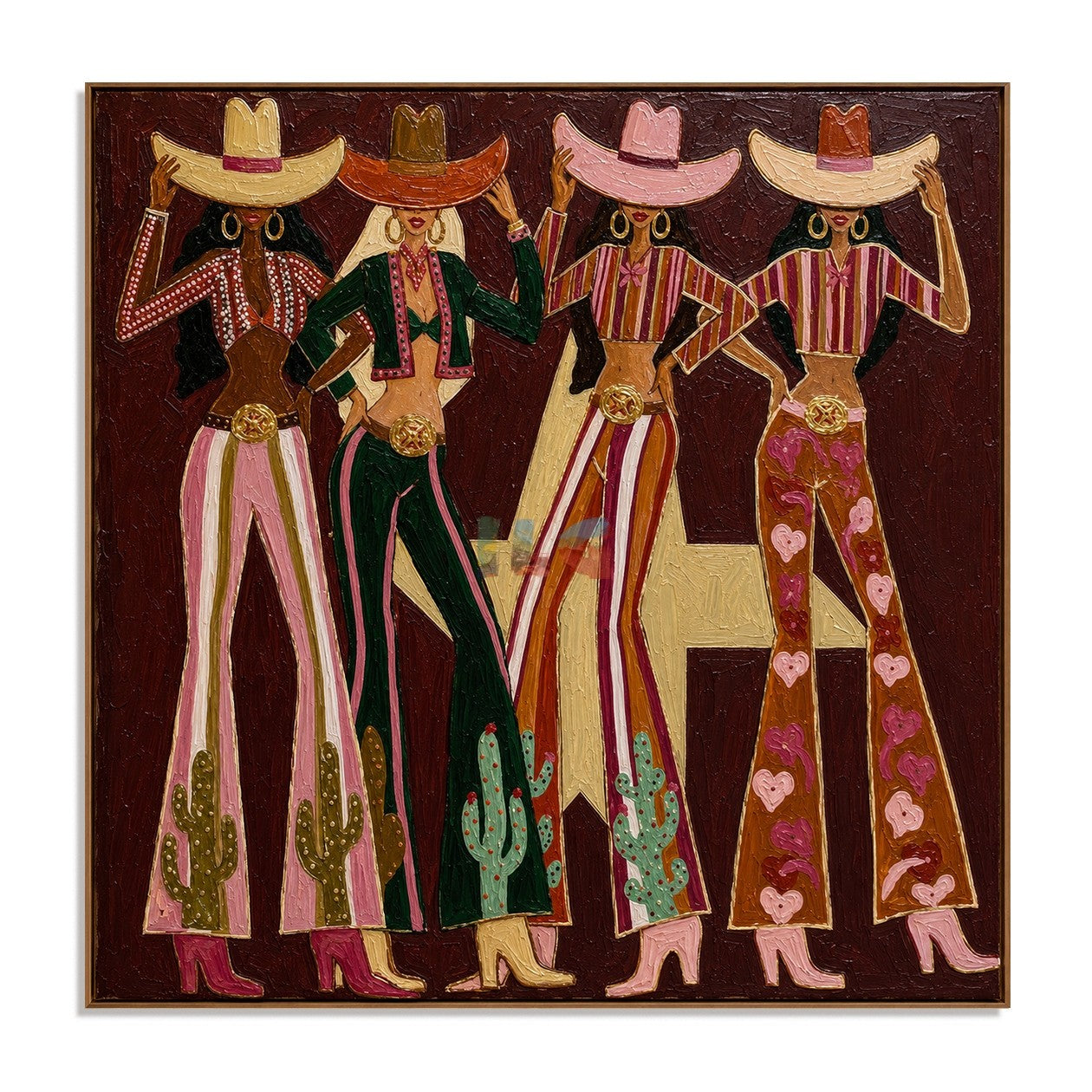 Prairie Charm Quartet – Western Figure Wall Art