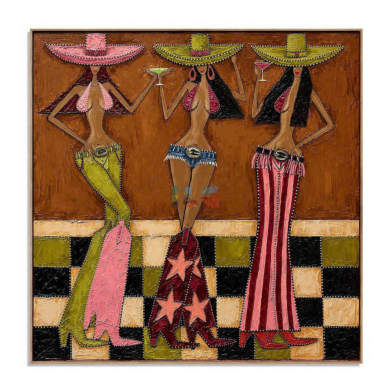 Sundown Hat Trio – Western Figure Wall Art