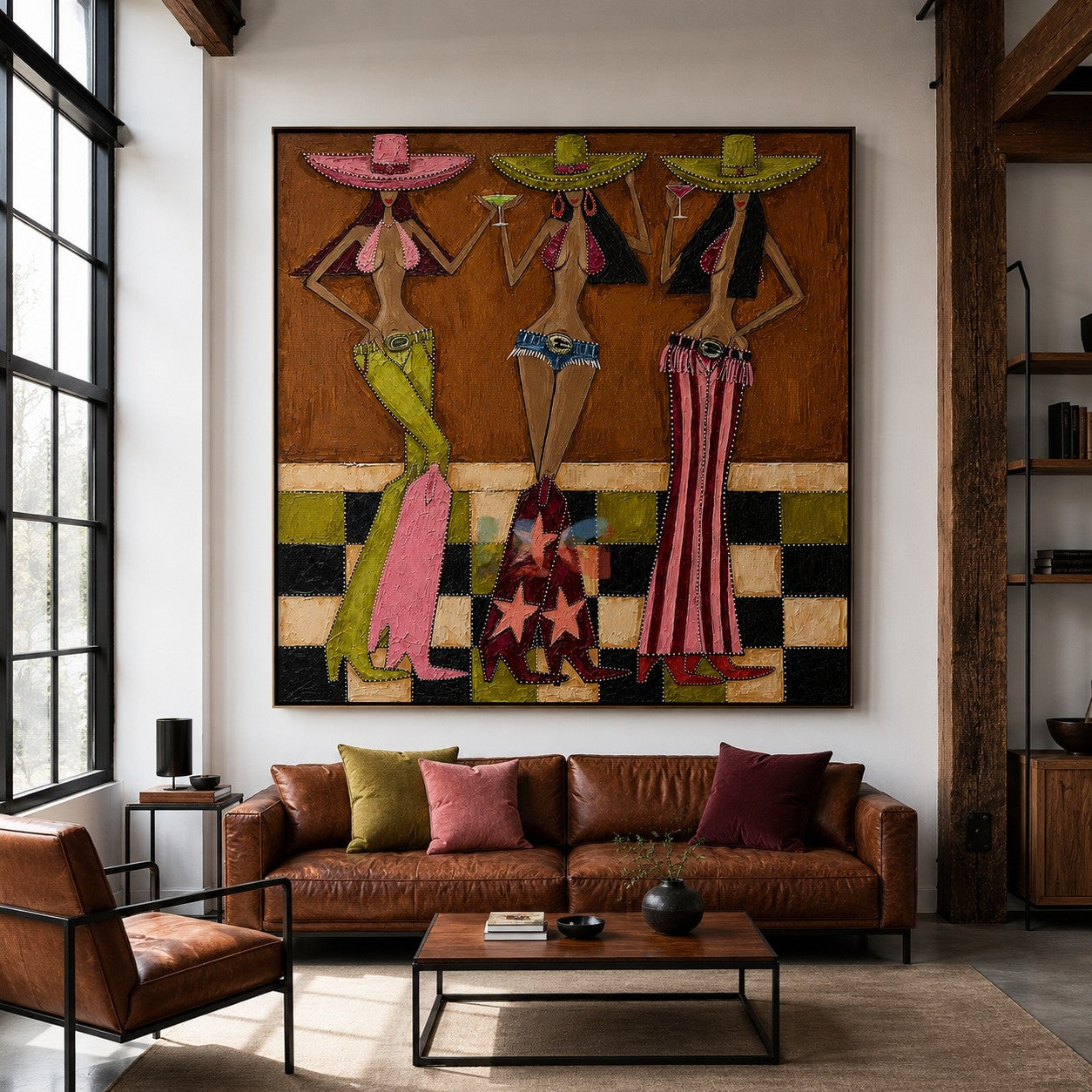 Sundown Hat Trio – Western Figure Wall Art